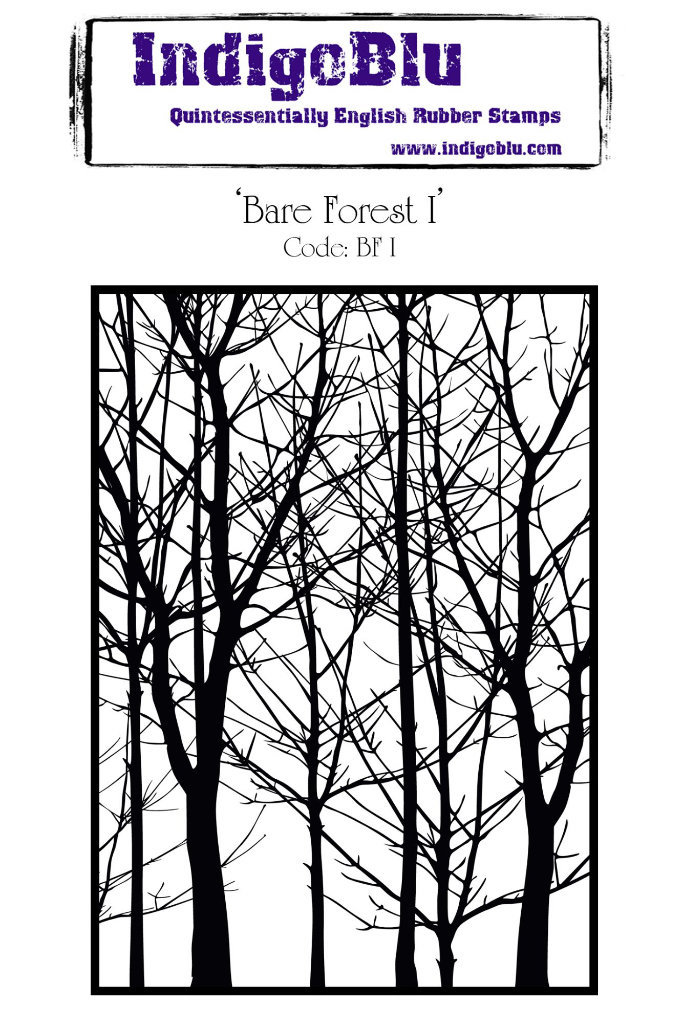 Bare Forest A6 Red Rubber Stamp